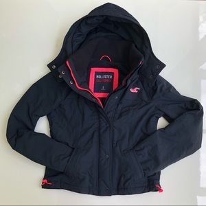 Hollister | EUC Hooded Black Winter Coat